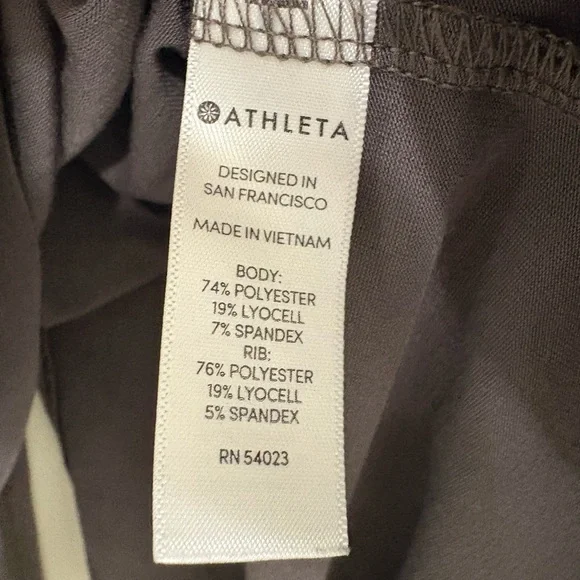Athleta Charcoal Long Sleeve Top With Split Back at Waist - Picture 4 of 4